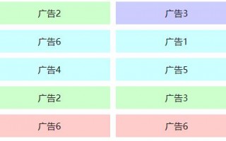 自适应的文字广告代码分享，真实效果是3行6列并增加不同色彩背景